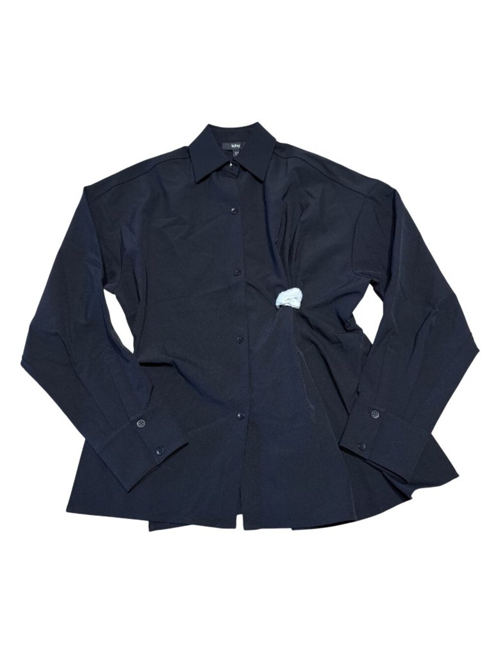 NWT Khy x Grace Ling Pierced Black Button Down Shirt Women's Size XX-Small XXS